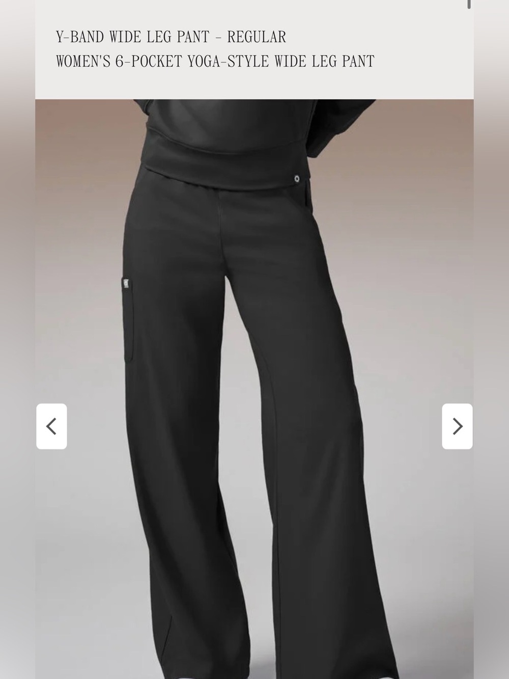 Wide-Leg Y-Band Scrub Pants in Black